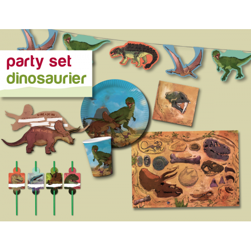 Party Deko Set Dinosaurier, 53 teilig, 8 Kids