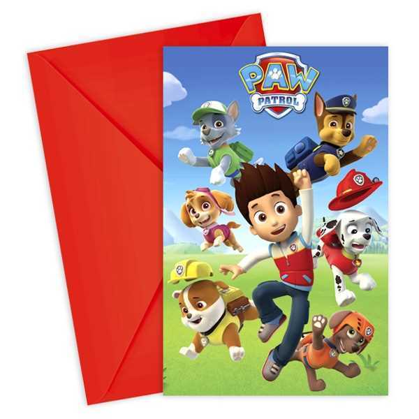 Einladung Paw Patrol NEU, 6er Pack inkl. Umschläge