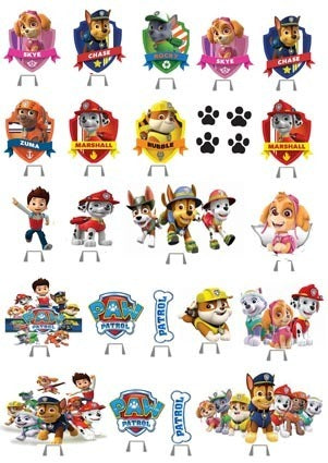 Muffin Deko, Paw Patrol, 23 Stk, Reispapier, Motto Party, Junge, Geburtstagskuchen, Muffins, Kindergeburtstag, Motto-Party