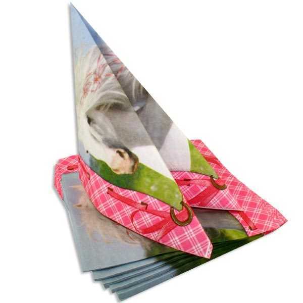 Servietten Weisses Pferd, 16 Stk., Party Deko Motto-Party am Kindergeburtstag, Geburtstag