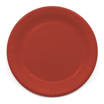 Partyteller, unifarben rot, 8er Pack, 23 cm, kompostierbar