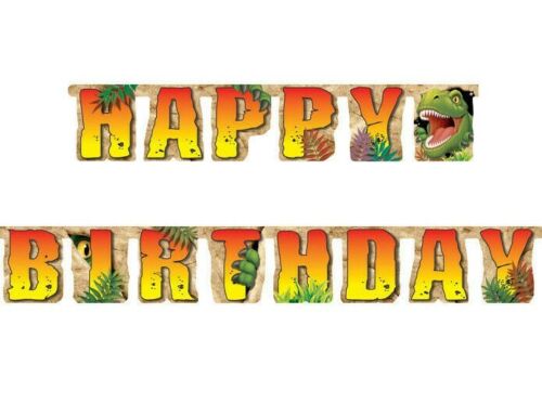 Buchstabenkette Happy Birthday Dino, T-Rex, Papier