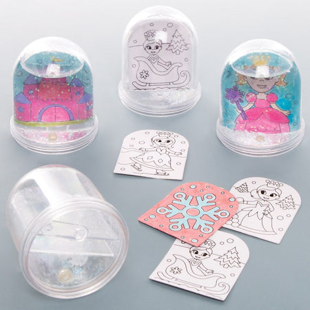 Craft set snow globes snow princess, for coloring, for 4 children image
