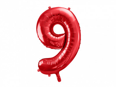 Zahlen Folienballon, Nummer 1-9 und 0, rot, 86cm