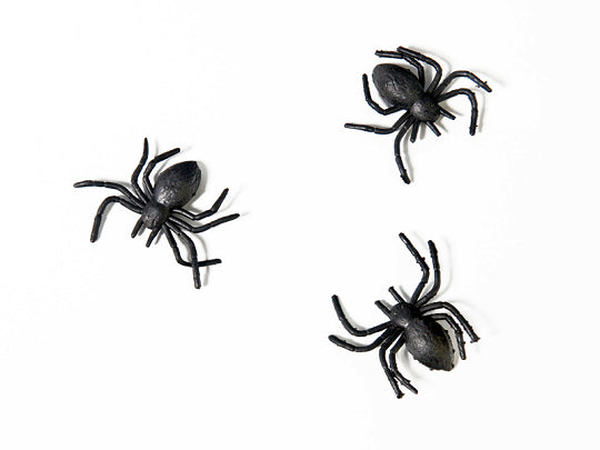 Plastik Spinnen, schwarz, Halloween / Spiderman, 10er Pack