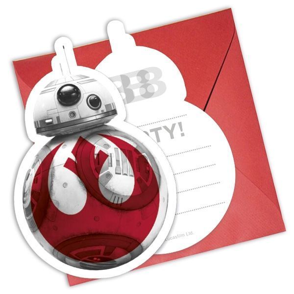 Einladungskarten, Star Wars Episode 8, 6er Pack, inkl. Umschläge