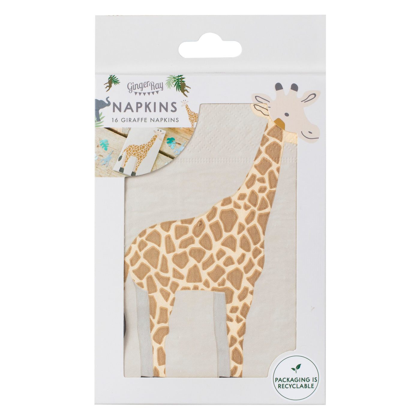 Giraffen Servietten, Tier / Afrika / Safari Party, 16er Pack